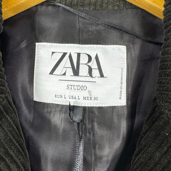 Zara Womens Limited Edition Courdoury Blazer Jacket Large Dark Olive Green - Picture 3 of 14